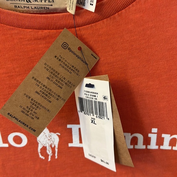 Ralph Lauren Polo Denim T-Shit in Orange Size XL and L - Picture 7 of 7